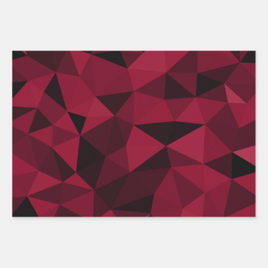 magenta roze, donkerzwart, geometrisch vermaasd inpakpapier vel (Voorkant)