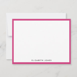 Magenta Roze Eenvoudige Moderne Classic Minimalist Notitiekaartje