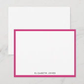 Magenta Roze Eenvoudige Moderne Classic Minimalist Notitiekaartje (Voorkant / Achterkant)