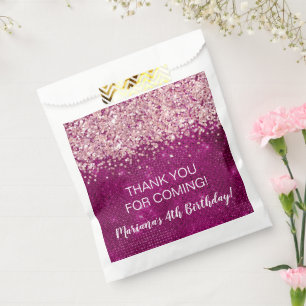 Magenta roze elke leeftijd verjaardagsfeestje guns bedankzakje