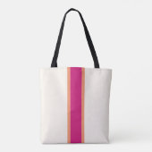 Magenta Roze en Oranje | Klassieke stripe monogram Tote Bag (Achterkant)