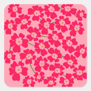 Magenta roze fantasy-ventilatorkracht vierkante sticker