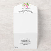 Magenta Roze Fuchsia Modern Bold Elegant Floral All In One Uitnodiging (Buitenkant)