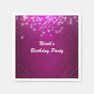 Magenta Roze Glitter Glam Dansclub Feest Servetten
