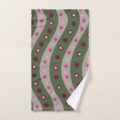 Magenta Roze Groen Lentetijd Stippenpatroon Bad Handdoek (Handdoek)