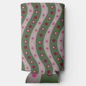 Magenta Roze Groen Springtime Polka Dot Patroon (Achterkant)