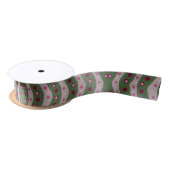Magenta Roze Groen Springtime Polka Dot Patroon Lint (Spoel)