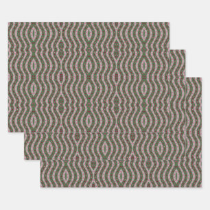 Magenta roze groene Springtime Polka Dot Patroon Inpakpapier Vel