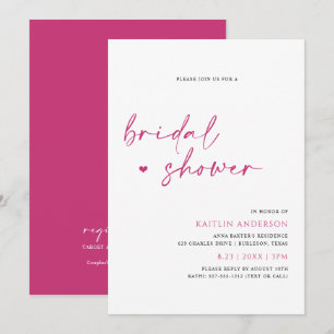 Magenta Roze Moderne Vrijgezellenfeest voor handsc Kaart