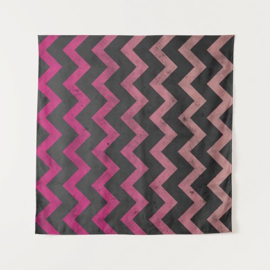 Magenta roze rood ombre donkergrijs chevron patroo wandkleed (Voorkant (horizontaal))