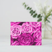  Magenta roze rozen bloemkool Briefkaart (Staand voorkant)