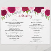 Magenta & Roze Rozen Katholieke Trouwprogramma (Achterkant)