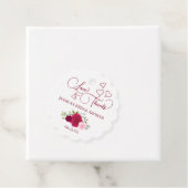 Magenta & Roze Rozen Liefde & Dank Bruidsfeest Bedankjes Labels (In situ)