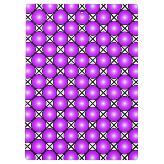 Magenta roze Stippen Black White Lattice Patroon Klembord (Achterkant)