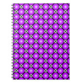 Magenta roze Stippen Black White Lattice Patroon Notitieboek (Voorkant)