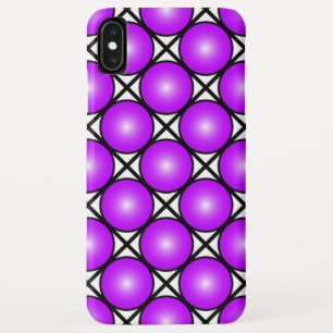 Magenta Roze Stippen Zwart Wit Lattice Patroon iPhone XS Max Hoesje