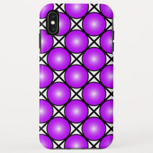 Magenta Roze Stippen Zwart Wit Lattice Patroon iPhone XS Max Hoesje