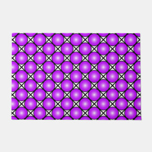 Magenta Roze Stippen Zwart Wit Lattice Patroon Deurmat