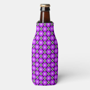Magenta Roze Stippen Zwart Wit Lattice Patroon Flesjeskoeler