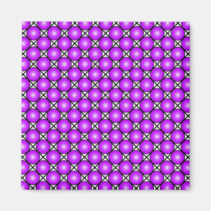 Magenta Roze Stippen Zwart Wit Lattice Patroon Magneet