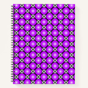 Magenta Roze Stippen Zwart Wit Rooster Patroon Notitieboek