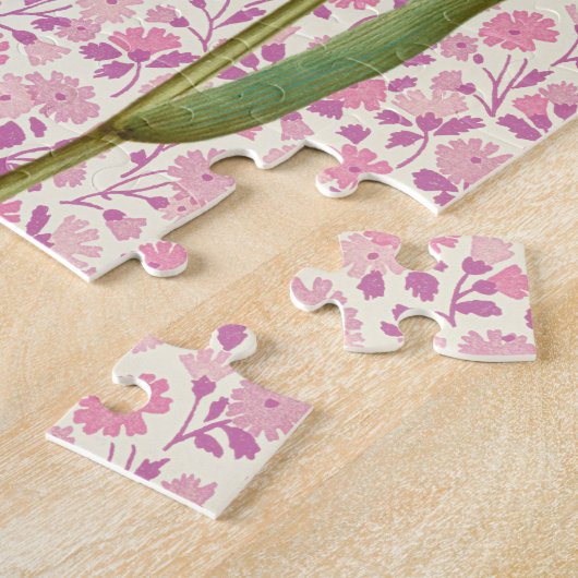 Magenta Roze Tulpenbloemen Kunst Legpuzzel (Zijkant)