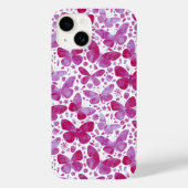 Magenta roze Waterverf Butterfly Case-Mate iPhone Case (Achterkant)