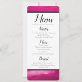 Magenta Roze Waterverf Menu Kaart (Voorkant)