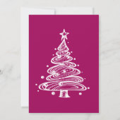 Magenta Roze Wit Kerstboom Party Kaart (Achterkant)