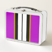 Magenta Roze Zwart Wit Verticaal Racing Stripes (Voorkant)