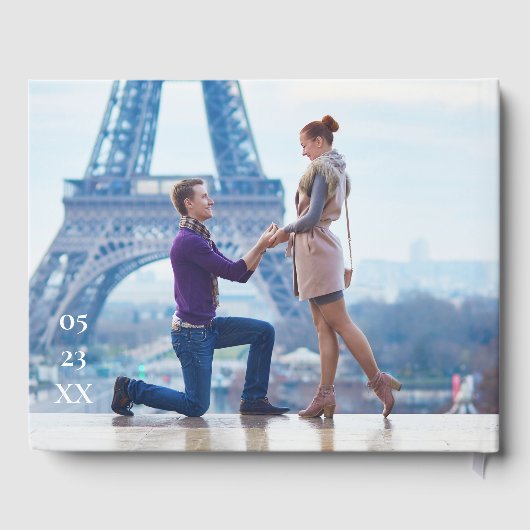 Magenta Rozen Botanical Crest Weduwmonogram Gastenboek (Achterkant)