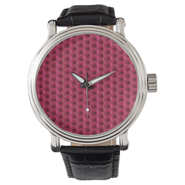 Magenta Rozen – Modern Floral Design Horloge (Voorkant)