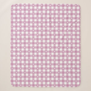 Magenta Ruitjes Sherpa Deken