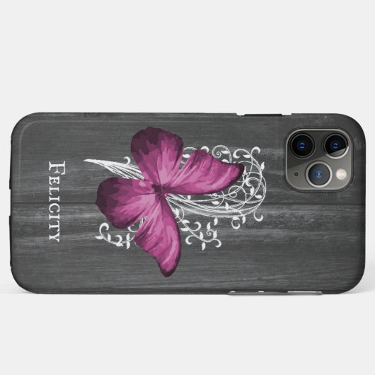 Magenta Rustic Butterfly - Aangepast Case-Mate iPhone Case (Achterkant (horizontaal))