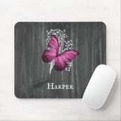 Magenta Rustic Butterfly - Aangepaste Muismat (Met muis)