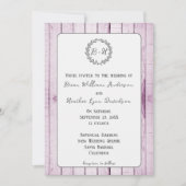 Magenta Rustic Faire-part de mariage Monogramme (Devant)