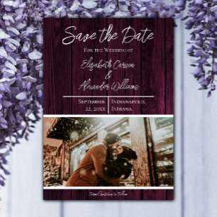 Magenta Rustic Foto Save The Date