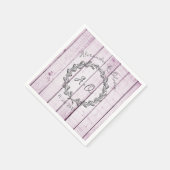 Magenta Rustic Monogram Wedding Napkins Servet (Hoek)