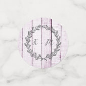 Magenta Rustic Monogramme Mariage Confetti (Petit recto)