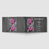 Magenta Rustic Papillon Mariage livre d'or (Complet)