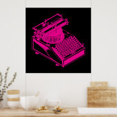 Magenta-schrijfmachine Poster (Keuken)