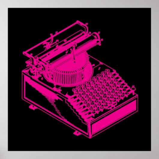 Magenta-schrijfmachine Poster (Voorkant)