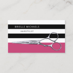 Magenta Scissor Kapsalon Visitekaartje