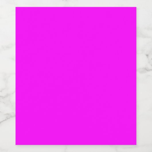 Magenta Solid Color Wijn Etiket (Enkel label)