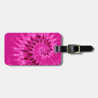 Magenta Spiral Tie Dye Luggage Tag Bagagelabel