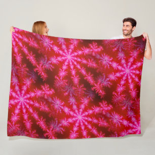 Magenta Starburst Mandelbrot Psychedelic Fractal Fleece Deken