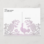 Magenta Thanksgiving Turkey Floral Carte postale (Dos)