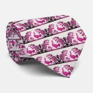 Magenta Thanksgiving Turkije Bloemen Stropdas