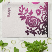 Magenta Thanksgiving Turquie Floral Serviette de c (Plié)