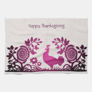 Magenta Thanksgiving Turquie Floral Serviette de c